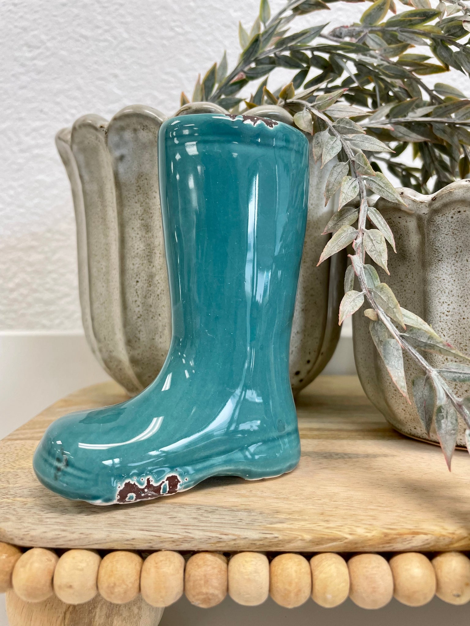 Stoneware Boot Vase Terra Cottage