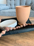 Black Curved Wood Tray