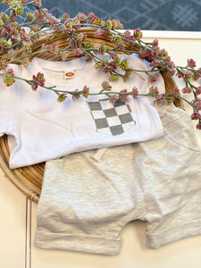 Checkered Pocket Baby Set