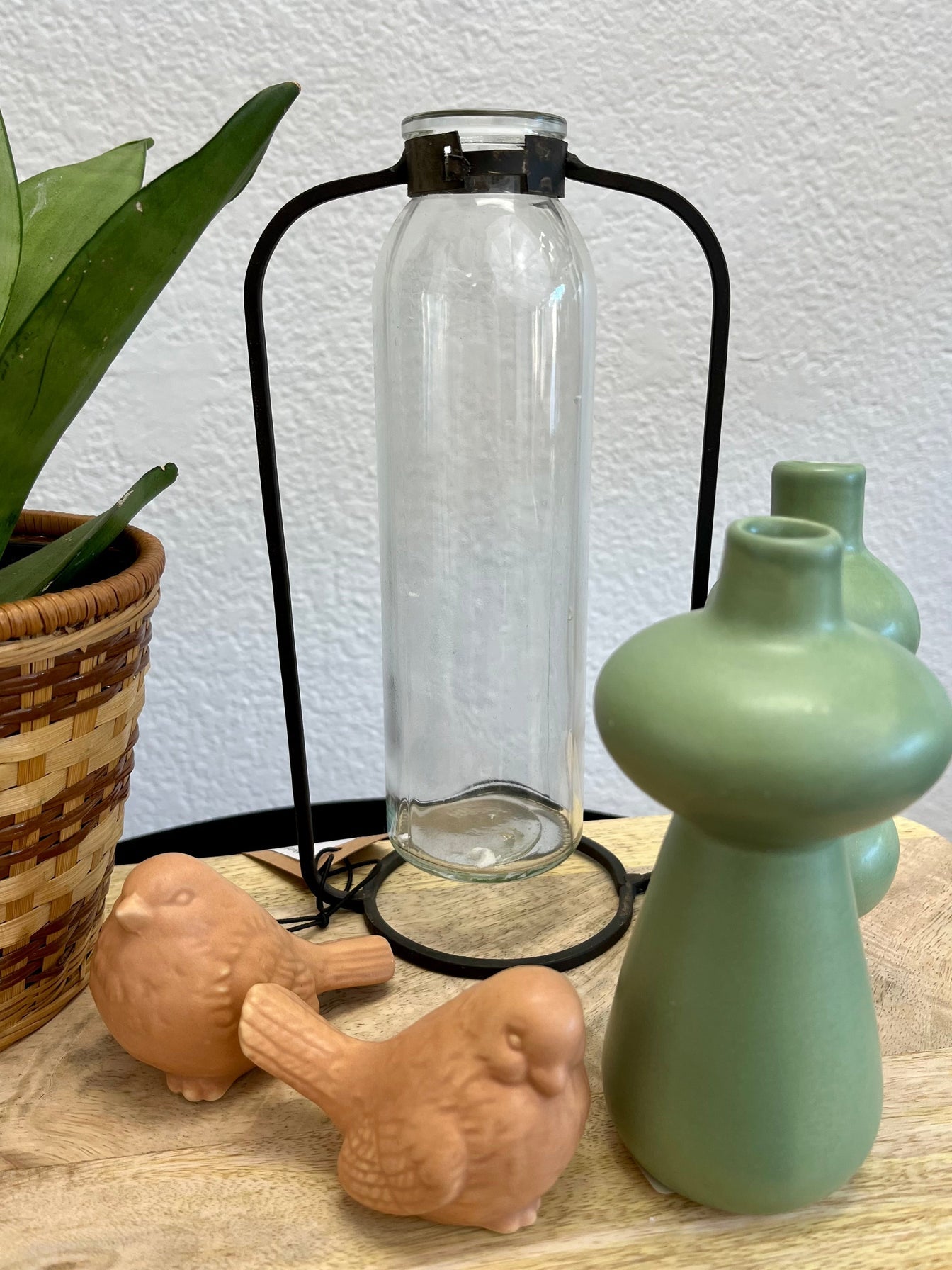 Metal And Glass Bud Vase