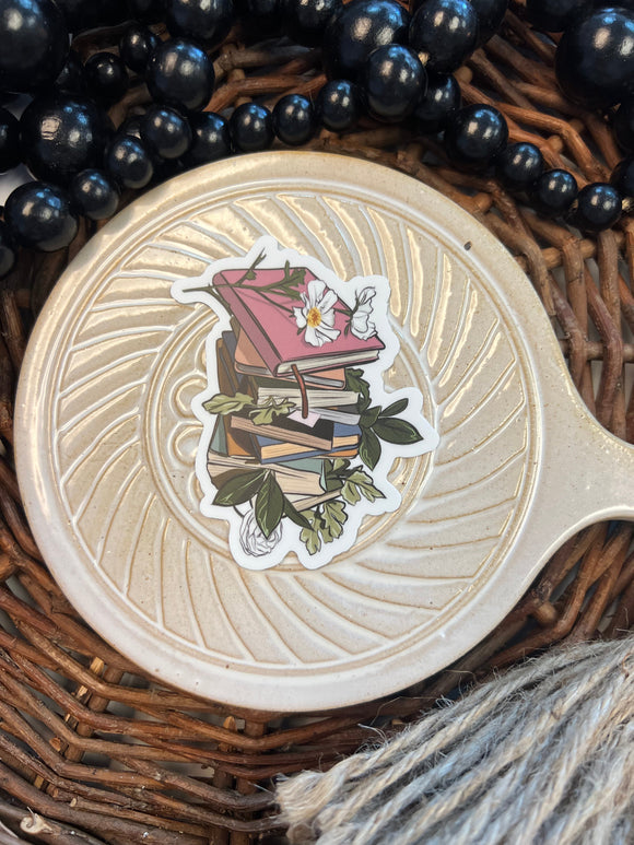 Flowers Wrapping Books Sticker