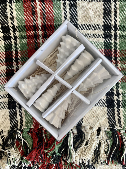 White Glazed Tree Set
