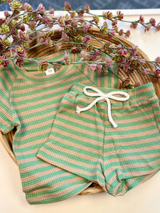 Green Striped Baby Outfit
