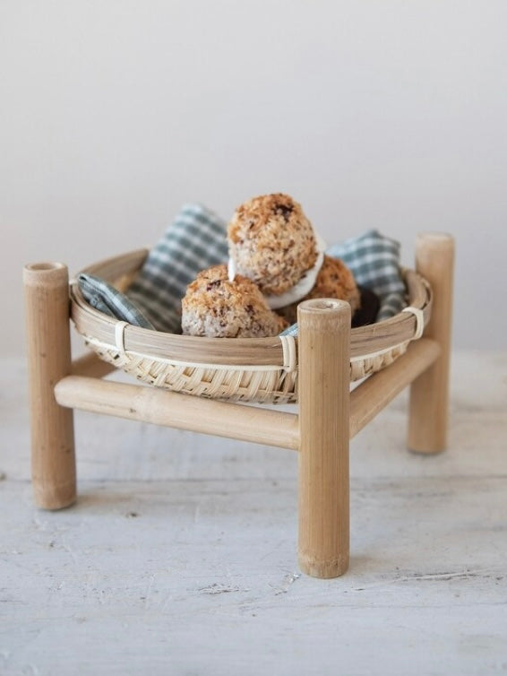 Decorative Bamboo Tray with Stand