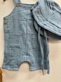 Palm Dungaree Baby Set