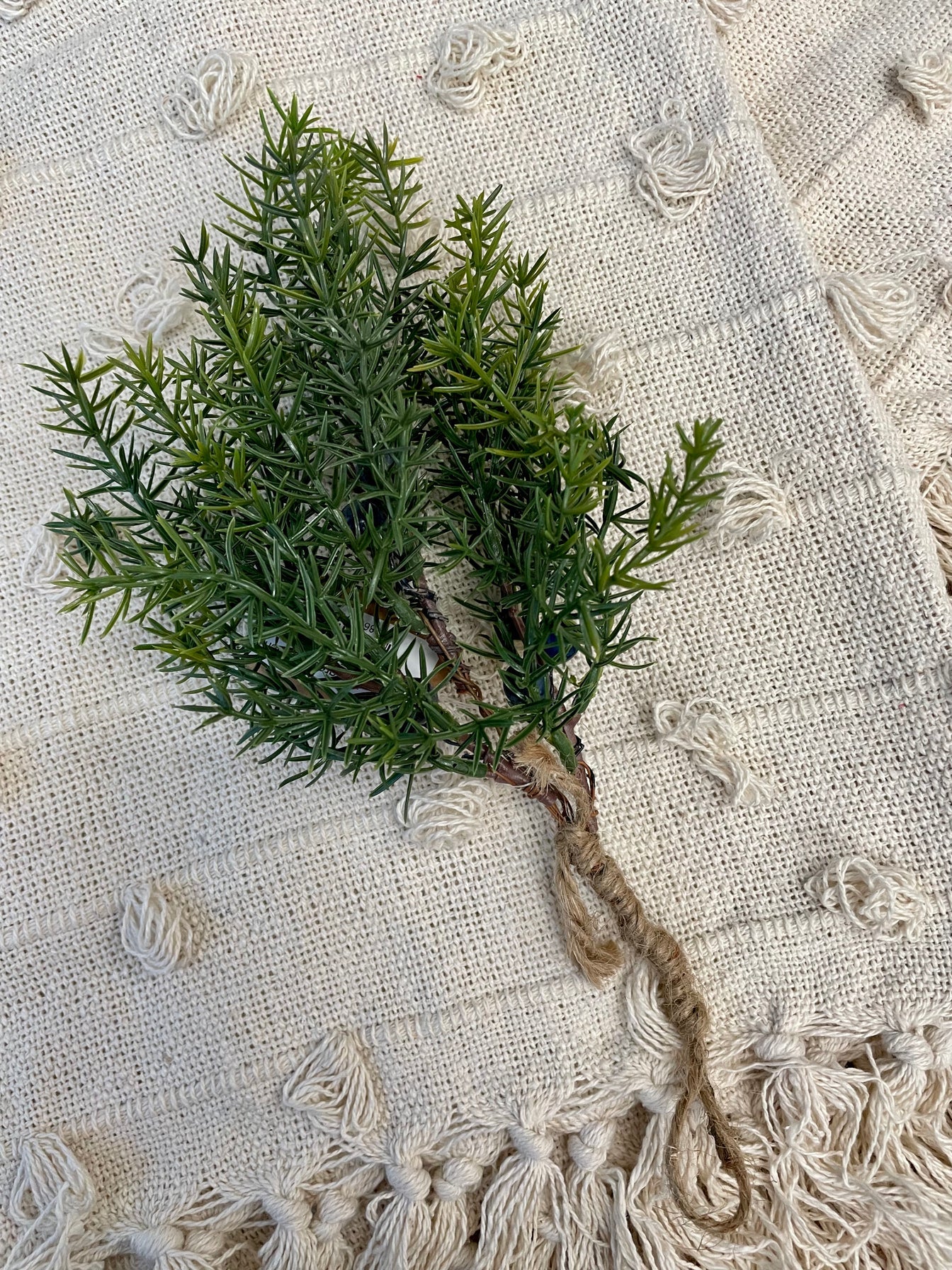 Faux Evergreen Branch Terra Cottage