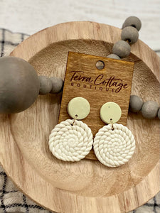 Ivory Twist Clay Earrings