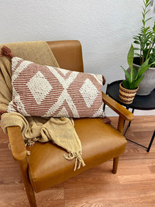 Terra Cotta Diamond Tassel Pillow