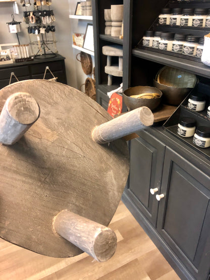Grey Wood Decorative Stool Riser