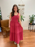 Rose Smocked Tiered Maxi Dress