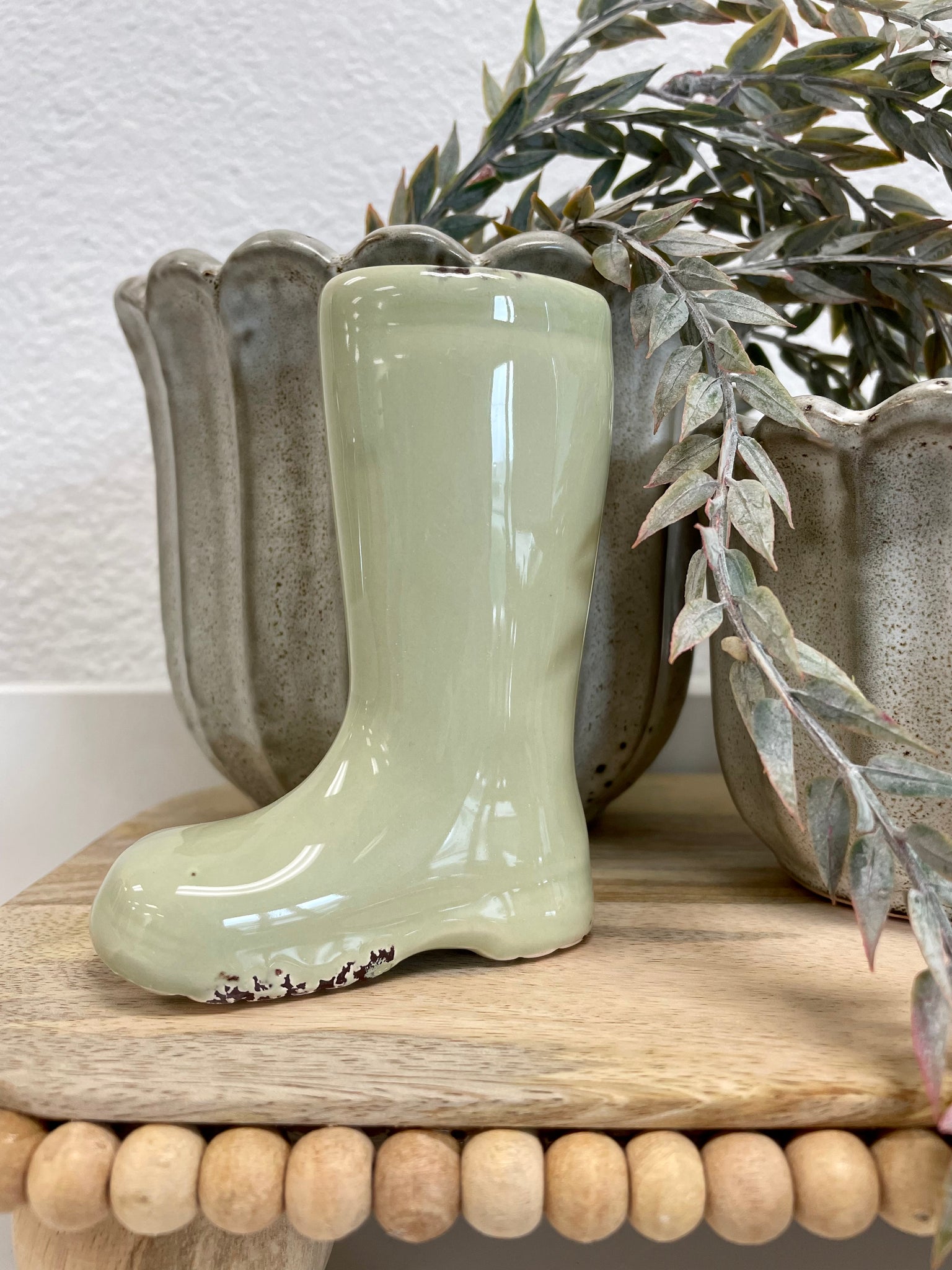 Stoneware Boot Vase Terra Cottage