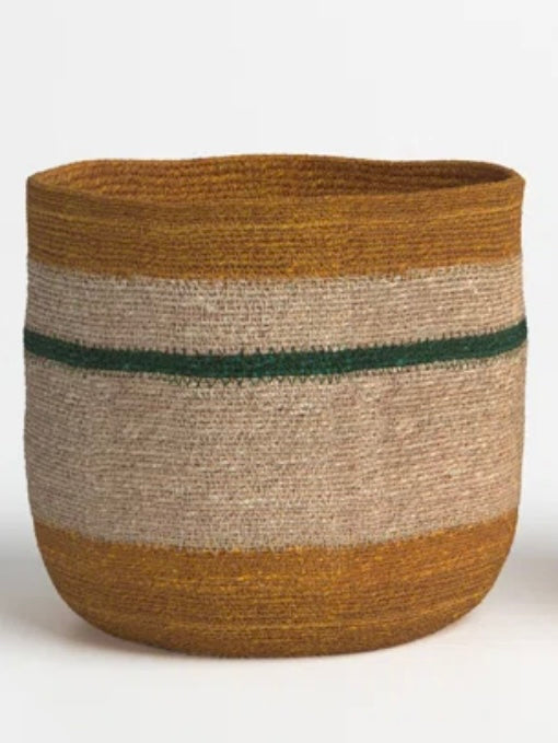 Woven Seagrass Striped Basket