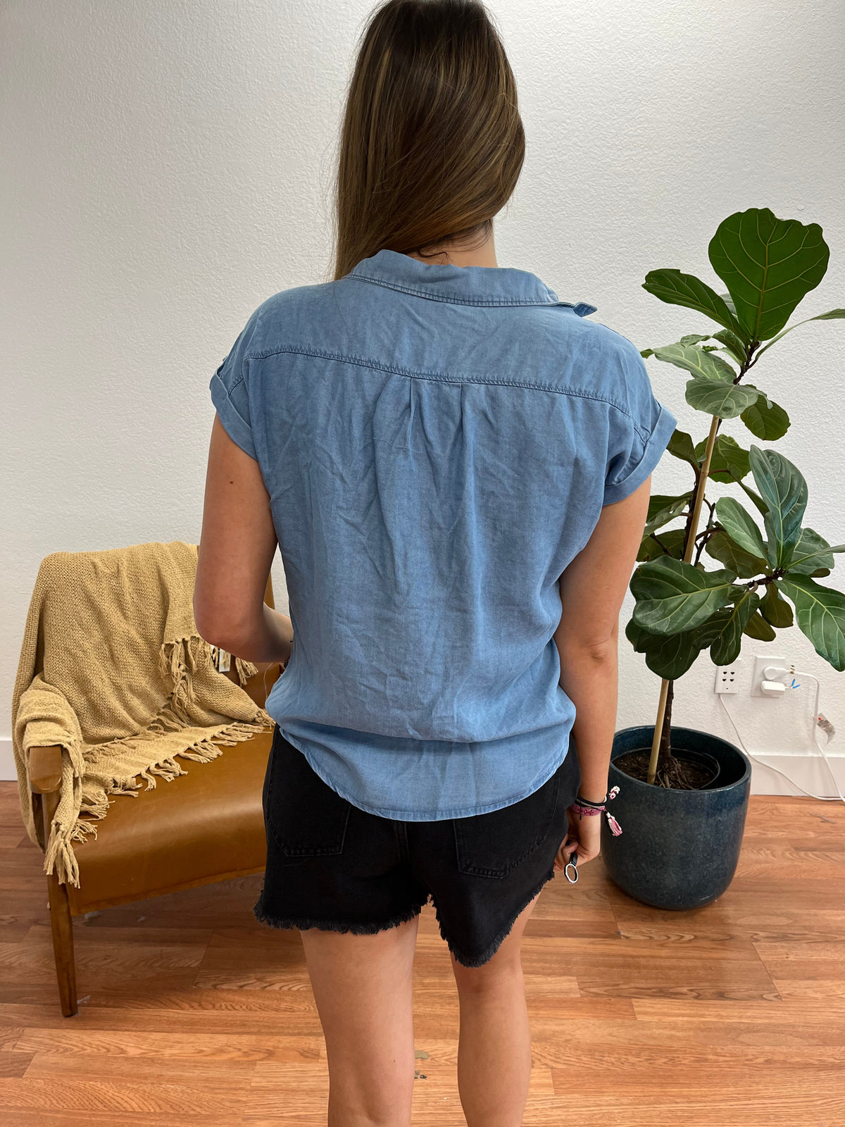 Chambray Dolman Tencel Top