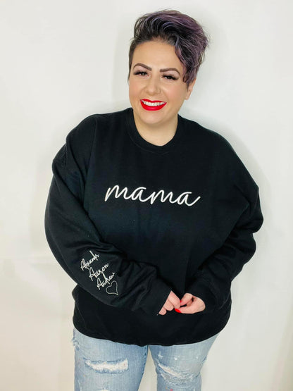 PREORDER Custom Mama Embroidered Sweatshirt