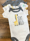 Stay Wild Short Sleeve 3 Pack Onesie