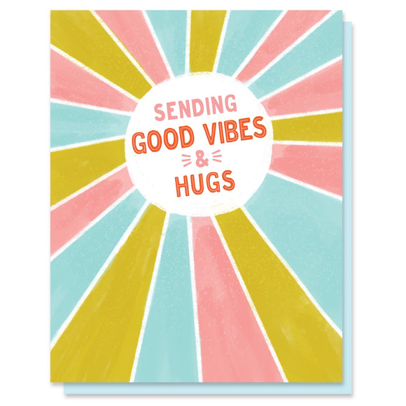 Sending Good Vibes And Hugs Card - Terra Cottage