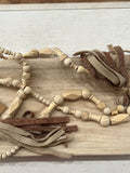 Whimsical Fabric Tassel Wood Bead Garland