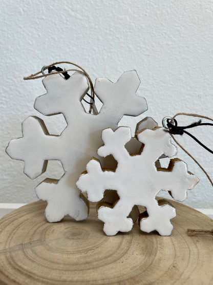 Enamel Wood Snowflake Ornament