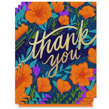 Thank You Cards - Poppies Set Of 6 Cards - Terra Cottage