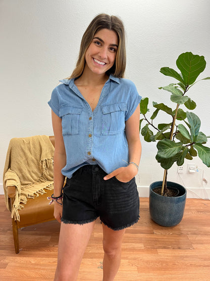 Chambray Dolman Tencel Top