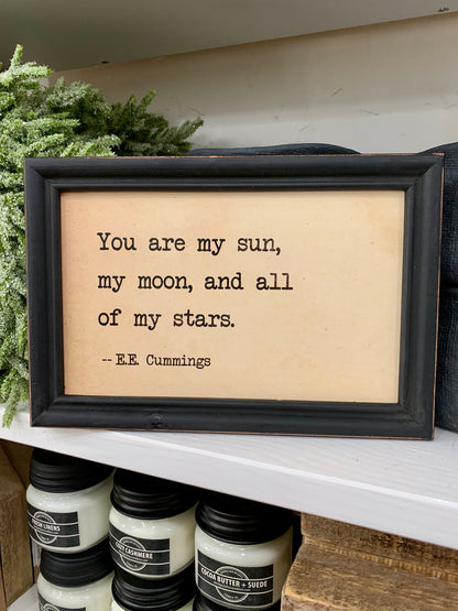 Framed Wall Quote - E.E. Cummings