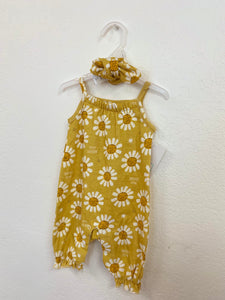Floral Romper & Bow Baby Set
