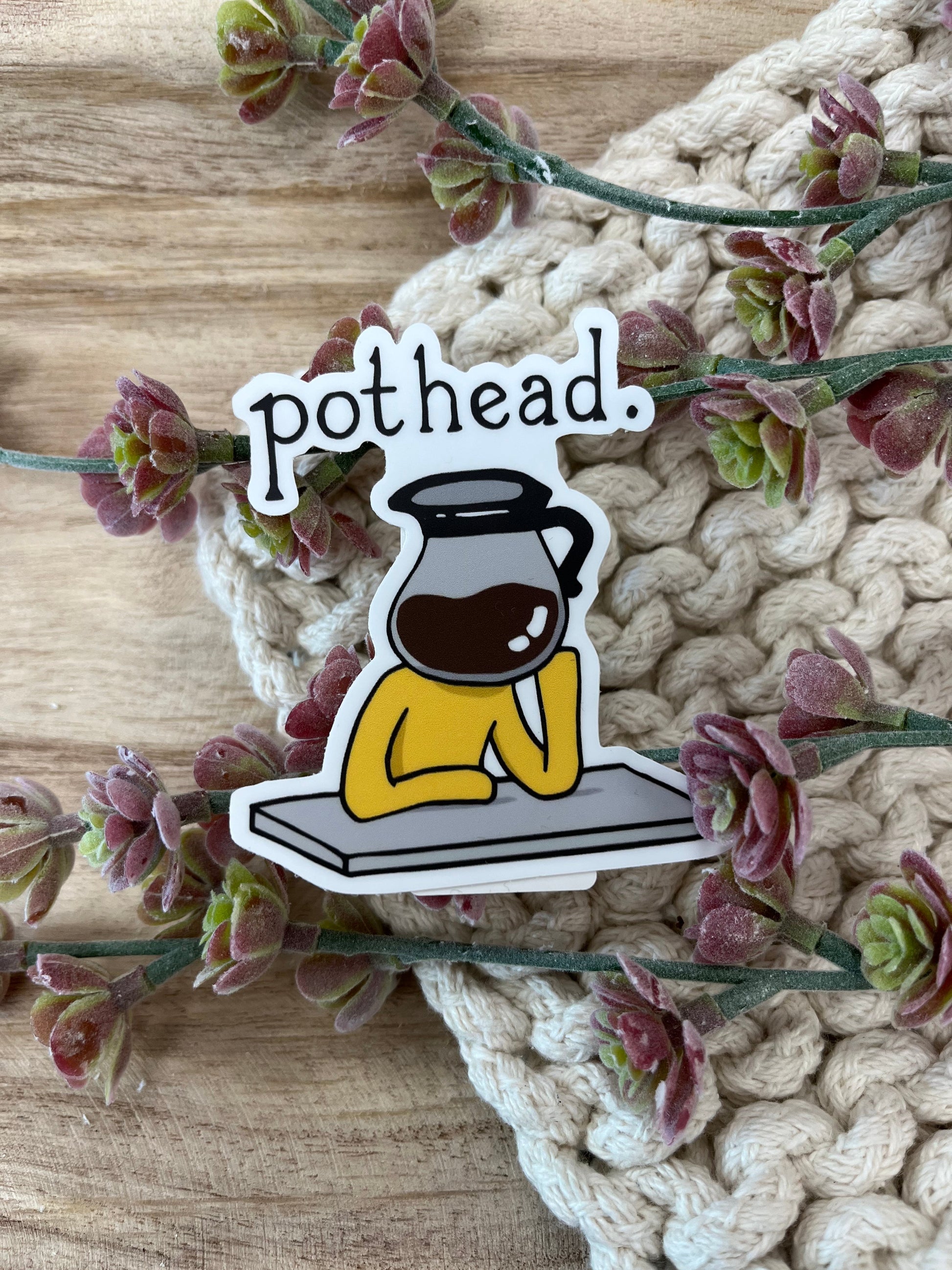 pothead coffee shop Pothead Coffee Pot Sticker – Terra Cottage