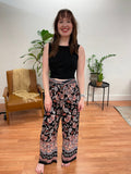 Black Printed Boho Pants