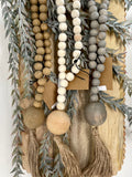 Pine Bead Loop With Jute Tassel