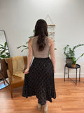Black Patterned Midi Skirt