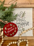 Merry Christmas Embroidered Ornament