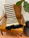 Black Stripe Tassel Throw Blanket