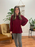 Burgundy Boxy Terry Tunic
