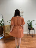 Peach Swiss Dot Dress