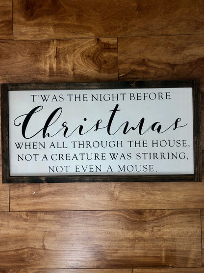 T'was The Night Before Christmas Sign