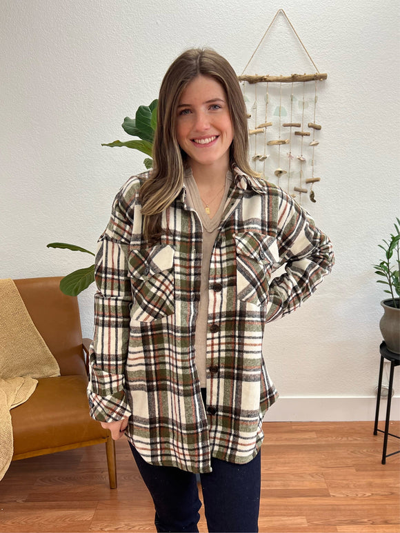 Relaxed Cozy Days Plaid Shacket