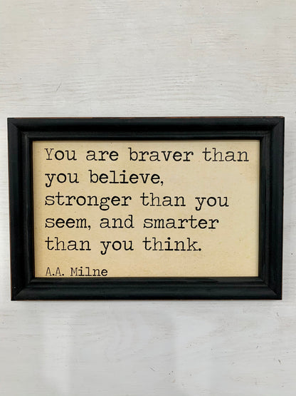 Framed Wall Quote - A.A. Milne