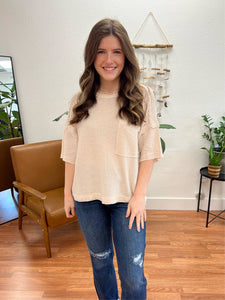 Beige Comfy Waffle Tee