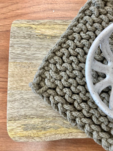 Cotton Crocheted Pot Holder Grey