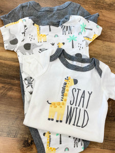 Stay Wild Short Sleeve 3 Pack Onesie
