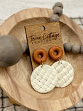 Wood And Ivory Clay Earrings