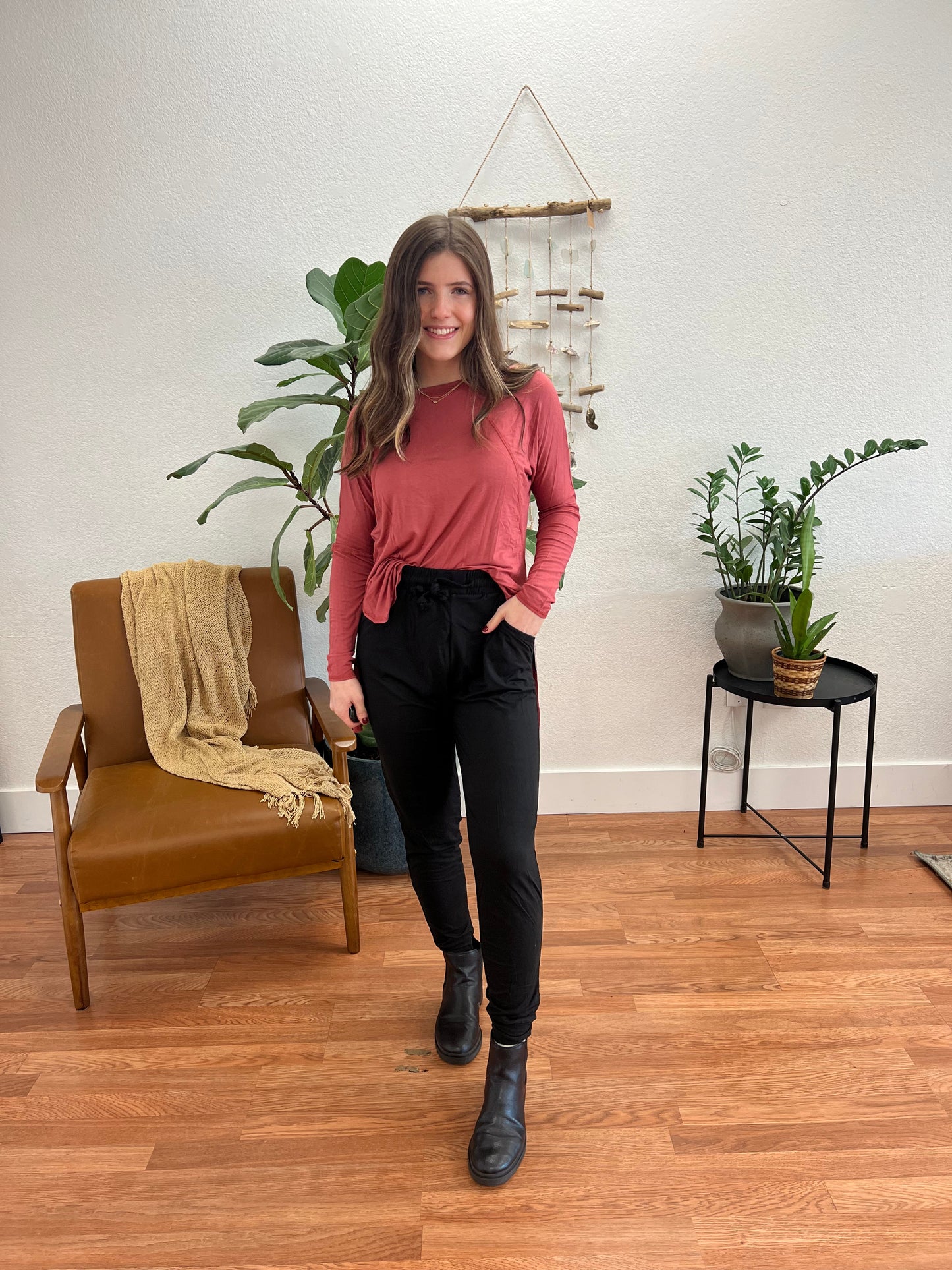 Black Brushed Joggers