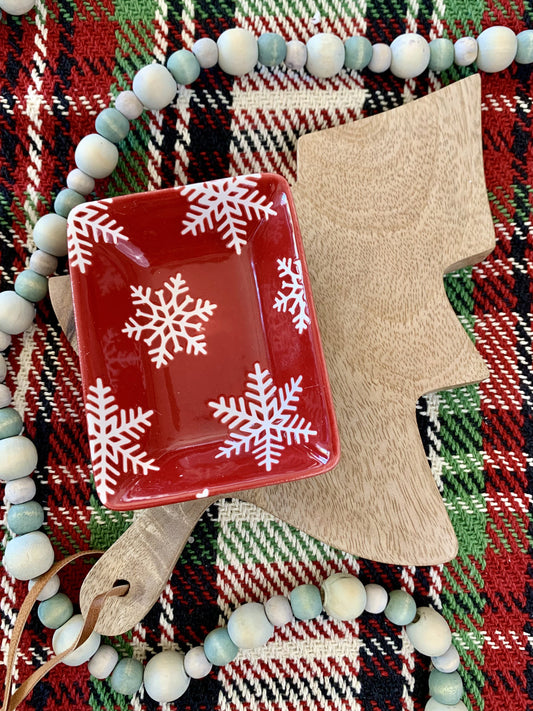 Stoneware Snowflake Tray